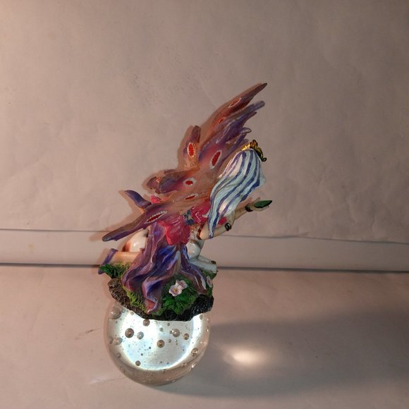 PURPLE FAIRY WITH WINGSSIDE BY SIDE WITH A WHITE UNICORN PAPER WEIGHT - Picture 7 of 8
